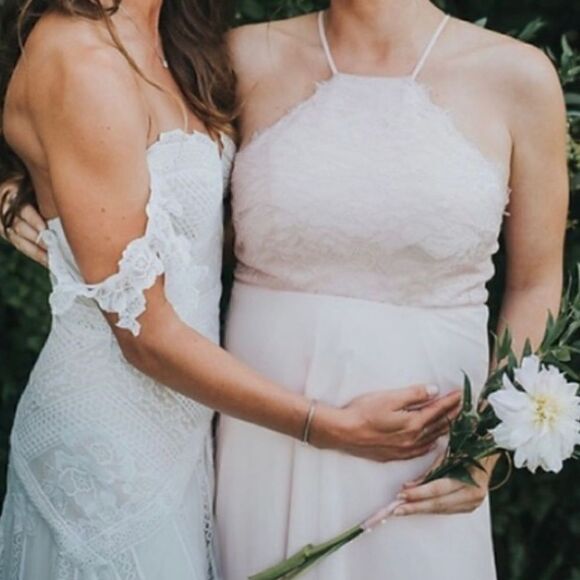 Anthropologie BHLDN, Blush Bridesmaid Dress, Heavily Altered into Maternity Gown - Picture 5 of 10